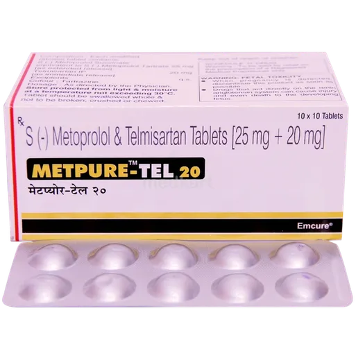 metpure tel 20mg tablet 10's